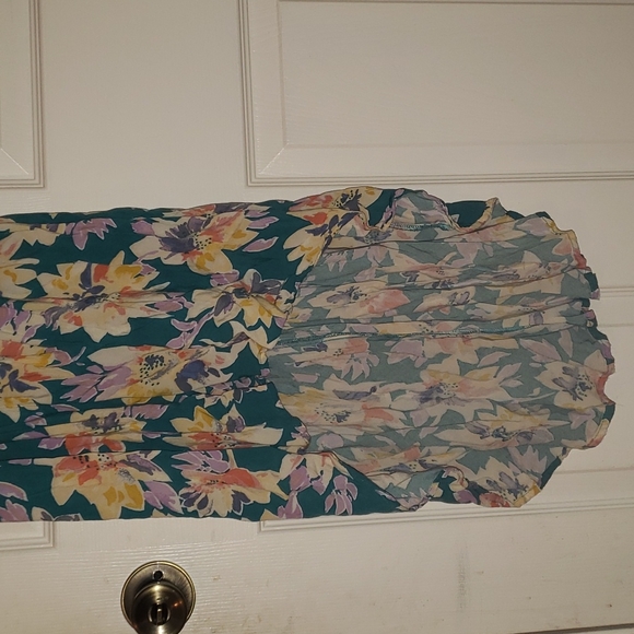 Ava + Viv High Low Blue Floral Sundress - Picture 2 of 4